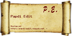 Papdi Edit névjegykártya